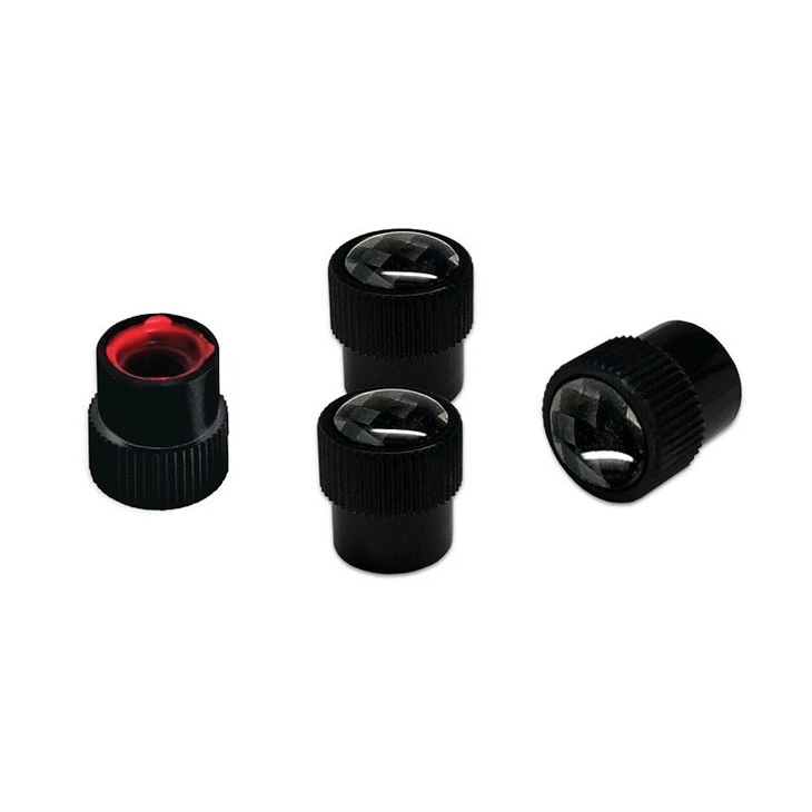 Camisasca Black Alloy Carbon Fiber Valve Stem Caps(001)